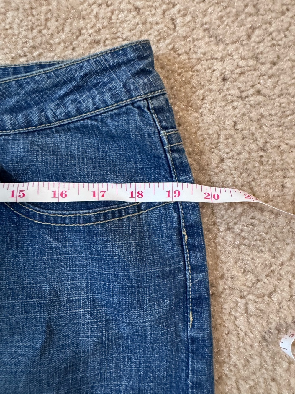 YMI Y2K Mid Length Patched-Frayed Denim Faded Skirt- Juniors Size 13 - Picture 15 of 15